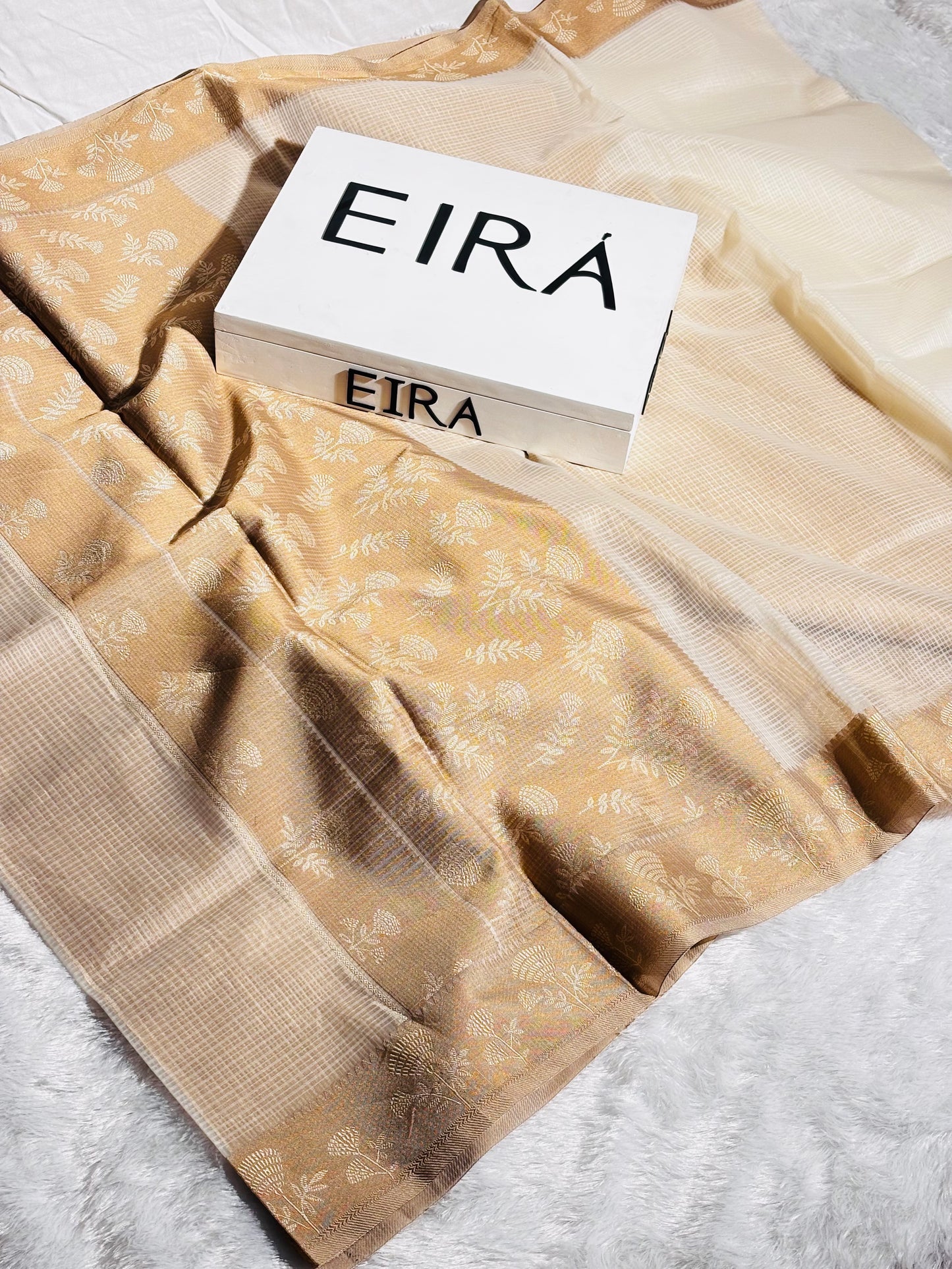 Golden Mist Banarasi Kota Merise Silk Saree
