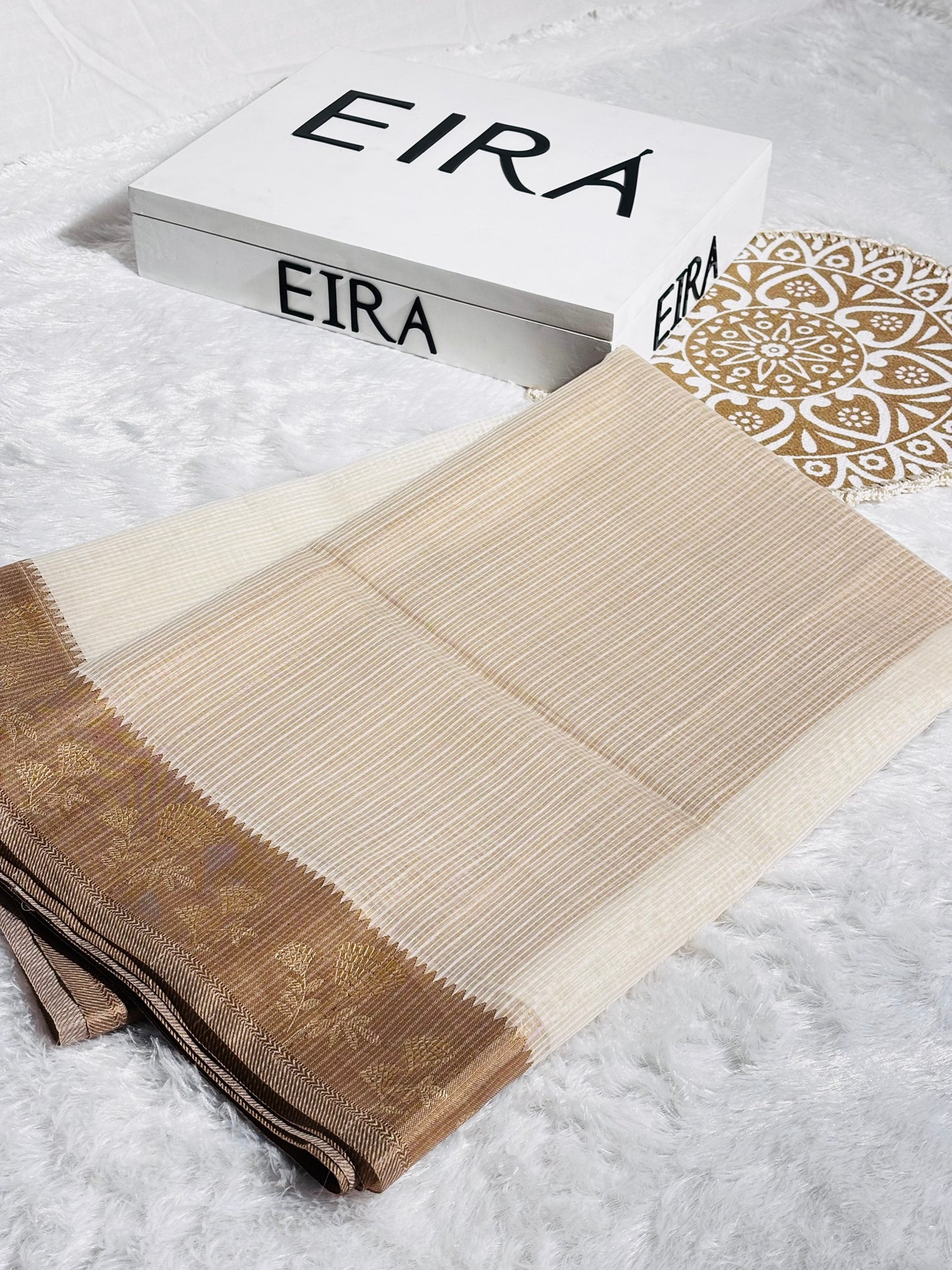 Golden Mist Banarasi Kota Merise Silk Saree