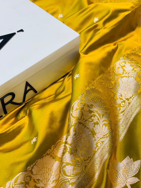 Sunehri Noor – Golden Banarasi Silk Saree